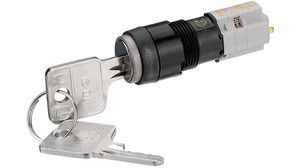 Schlüsselschalter 1 Öffner + 1 Schliesser 250 VAC / 12 VDC -Pos 90° Rastend