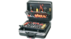 Boîte à outils à roulettes CLASSIC 250x460x490mm ABS Noir / Argent