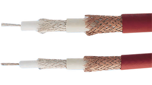 Coaxial cable TPE 8.5mm 75Ohm Silver-Plated Copper Red 100m
