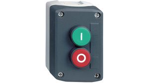 Dispositif de commande gris foncé, bouton-poussoir de démarrage et d'arrêt, Ø22mm, 600V, 1NO + 1NC