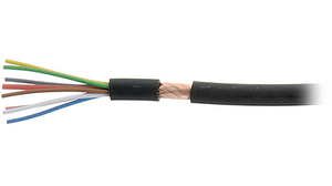Mehradriges Kabel, CY-Kupferblende, PVC, 7x 0.05mm², 100m, Schwarz