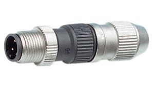 Circular Connector, M8, Plug, Straight, Poles - 3, HARAX Connection, Cable Mount