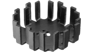 Koellichamen Zwart geanodiseerd 6K/W 45x45x25.4mm