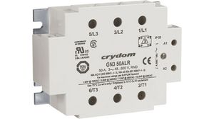 Solid State Relay Three Phase, GN3, 3NO, 50A, 600V, Screw Terminal