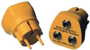 GRound Connector CH / DE, DE/FR Type F/E (CEE 7/7) Plug, 3x 10 mm Push Button