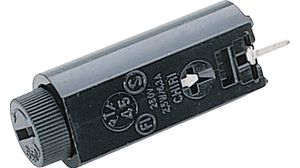 Porte-fusibles 5 x 20 mm 10MOhm 250V 10A Noir Polyamide 66 Circuit imprimé IP20