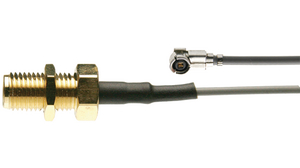 RF Cable Assembly, U.FL Female Angled - SMA Female Straight, 300mm, Black