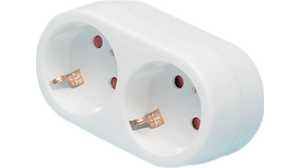 Wall Outlet 2x DE Type F (CEE 7/3) Socket Wall Mount 16A White