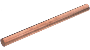 Copper Round Bar, Hard, Length 0.5 m