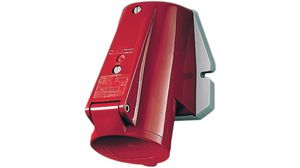Prise CEE, Rouge, 5P, Montage mural, 4mm², 16A, IP44, 400V