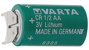 Primary Battery, 3V, 1/2AA, Lithium