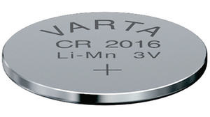 Knopfzellen-Batterie, Lithium, CR2016, 3V, 90mAh, Packung à 20 Stück