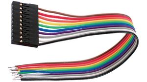 Ribbon Cable, 2.54mm, 10 Cores, 150mm, Multicolour