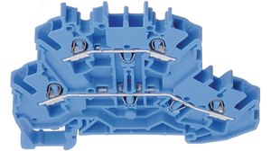 Terminal Block, Cage Clamp, 4 Poles, 500V, 28A, 0.25 ... 4mm², Blue