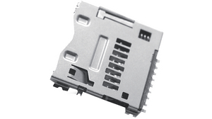 Connecteur de carte mémoire, Push / Push, MicroSD, Pôles - 8
