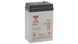 Rechargeable Battery, Lead-Acid, 6V, 4Ah, Blade Terminal, 4.8 mm