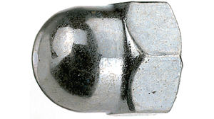 Cap Nut, Galvanized, M3, 6mm, Galvanised Steel