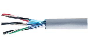 Multicore Cable, YY Unshielded, PVC, 4x 0.35mm², 100m, Grey