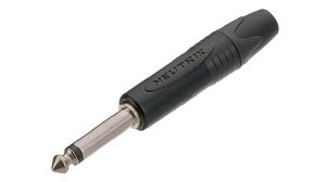 Audio Connector, Plug, Straight, Mono, 6.35 mm, Poles - 2