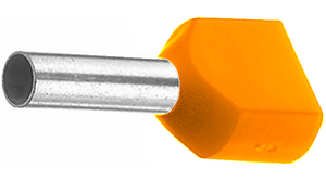 Twin Entry Ferrule 0.5mm² Orange 15mm Pack of 100 pieces