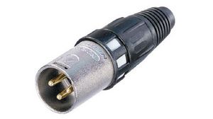 XLR Cable Plug, Plug, Straight, Cable Mount, Poles - 3