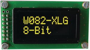 Dot matrix OLED display,Yellow/Green,38 x 16 mm