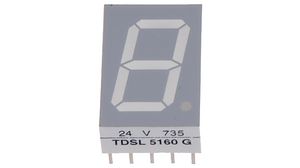 7 segments LED-display TDSL Röd 13mm 625nm 0.4mcd 2.4V THT Gemensam anod