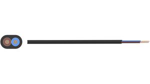 Mains Cable 2x 0.75mm² Copper Unshielded 300V 100m Black