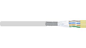LAN Cable LSZH / FRNC CAT7 4x2x0.13mm² S/FTP Grey 100m