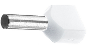 Twin Entry Ferrule 0.75mm² White 16mm Pack of 100 pieces