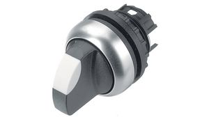 Illuminated Selector Switch, Thumb Grip Latching Function Handle Black / White IP66 M22 Series Moller RMQ-Titan Selector Switches