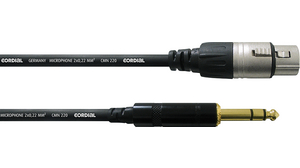 Audio Cable, Stereo, 6.35 mm Jack Plug - XLR 3-Pin Socket, 1.5m
