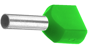 Twin Entry Ferrule 16mm² Green 29mm Pack of 50 pieces