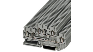 Double-level terminal block, Spring Clamp, 6 Poles, 500V, 22A, 0.08 ... 4mm², Grey