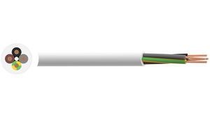 Mains Cable 4x 0.75mm² Copper Unshielded 500V 50m White