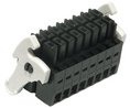 Female Connector, 8x 2-Pole 250V 10A 36.5mm Black