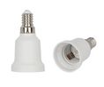 Adapter / lampsockel E14 / E27, Plast, Vit