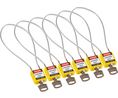 Compact Cable Padlock, Keyed Alike, Yellow, Pack of 6 pieces