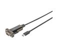 USB-sarjasovitin, 1 m, RS-232, 1 DB9, uros