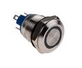 Illuminated Push Button Switch, Momentary, Panel Mount, 12mm Cutout, SPST, Red LED, 12V ac/dc, IP65, IP67