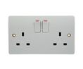 MK Electric Logic Plus White 2 Gang Plug Socket, 2 Poles, 13A, Type G - British, Indoor Use