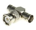 Tee 50Ohm RF Adapter BNC Plug to BNC 2 x Socket 0 → 4GHz, 50Ohm