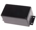 Black Die Cast Aluminium Enclosure, IP66, Flanged, Black Lid, 139.6 x 63.8 x 55mm