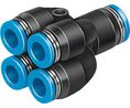 Festo QSQ Series Double Y Tube-to-Tube Adaptor Push In 6 mm, Push In 4 mm to Push In 4 mm, 153209