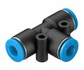 Liitin, Paineilma, Messinki, 40.2mm, Ø6 mm, työntöliitin, 10 kappaleen pakkaus