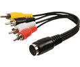 Audiokaapeli, Stereo, DIN 5 nastan naarasliitin - 4x RCA-urosliitin, 200mm