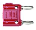 Test Adapter 2x Banana Plug 5 mm - 2x Banana Socket 4 mm 15A 5kVAC 40mm Red