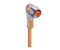 Cordset, M12 Socket - Bare End, 4 Conductors, 5m, IP65 / IP67, Orange