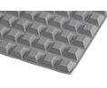 Gummifötter, Fyrkantig, 7.6mm, Grå