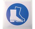 Safety Label, Square, Blue on White, Polyvinyl Chloride (PVC), Mandatory Action, 1pcs